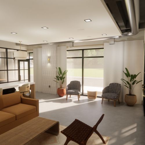 Sonder apartment community leasing office rendering