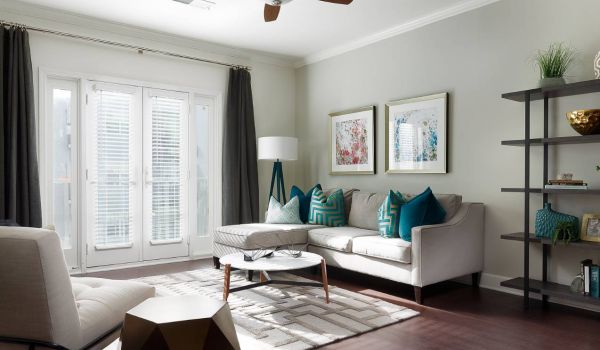 51 Main apartments apartment living area with large windows