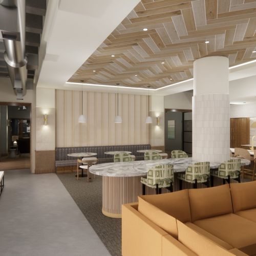 Sonder apartment community event space rendering