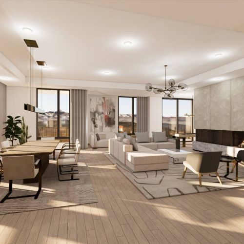 The Grandeur at Holladay Hills penthouse interior living room