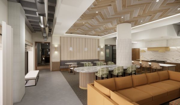 Sonder apartment community event space rendering