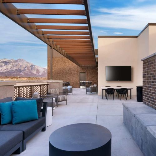 The Stack apartments outdoor lounge