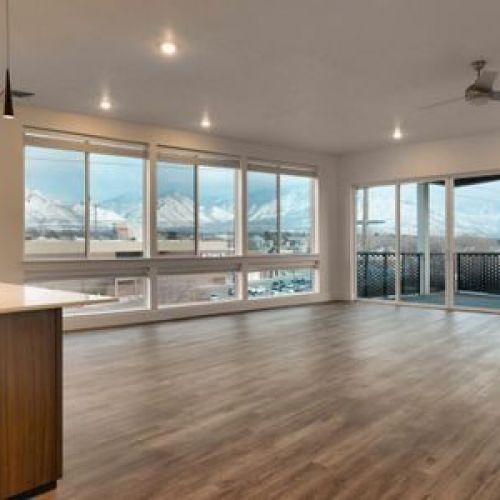 The Stack apartment living room and open floor plan