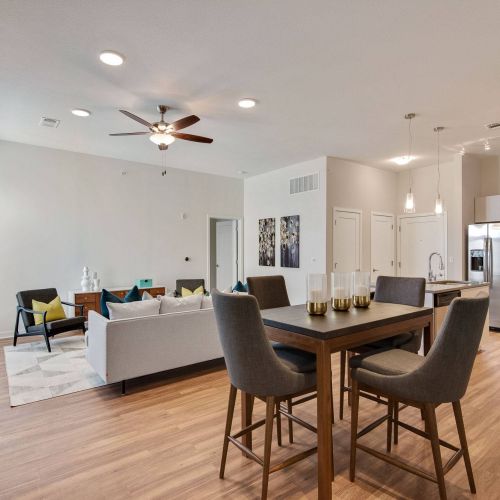 Avenue 80 apartment modern living space with open floor plan