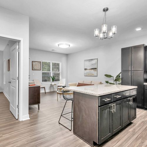 Sixty 16 apartment kitchen and living area