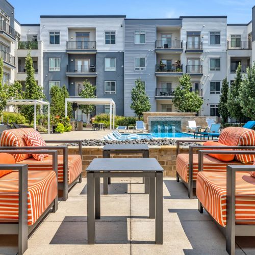 Avenue 80 apartment community pool and lounge