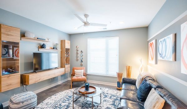 The Backyard at One North apartment interior with contemporary furninshings