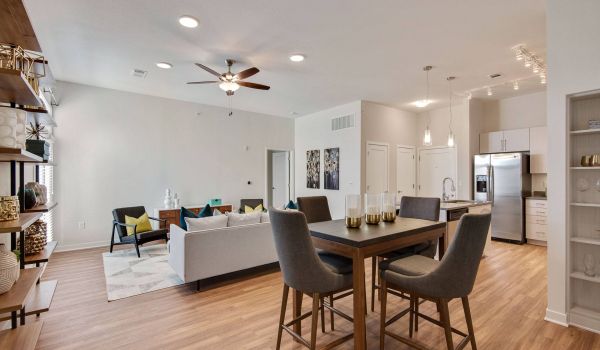 Avenue 80 apartment modern living space with open floor plan