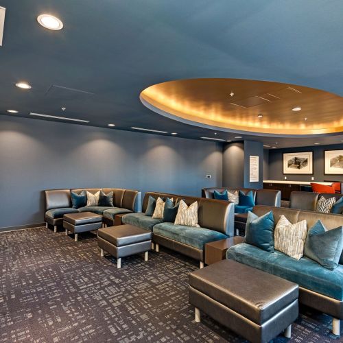 Commerce Tower apartments community movie theater