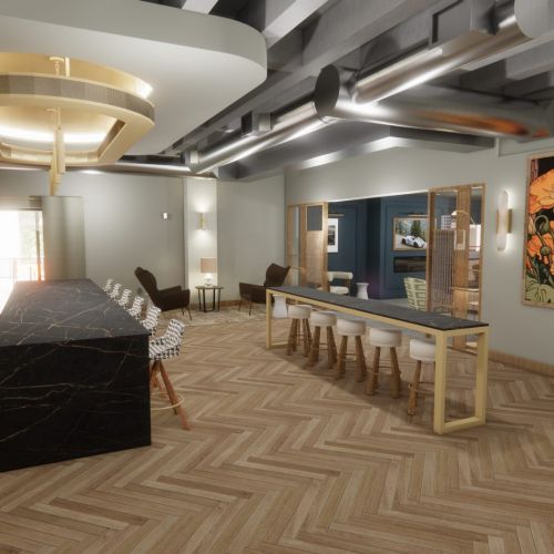 Sonder apartment whisky bar rendering