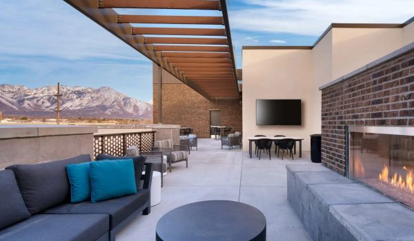 The Stack apartments outdoor lounge